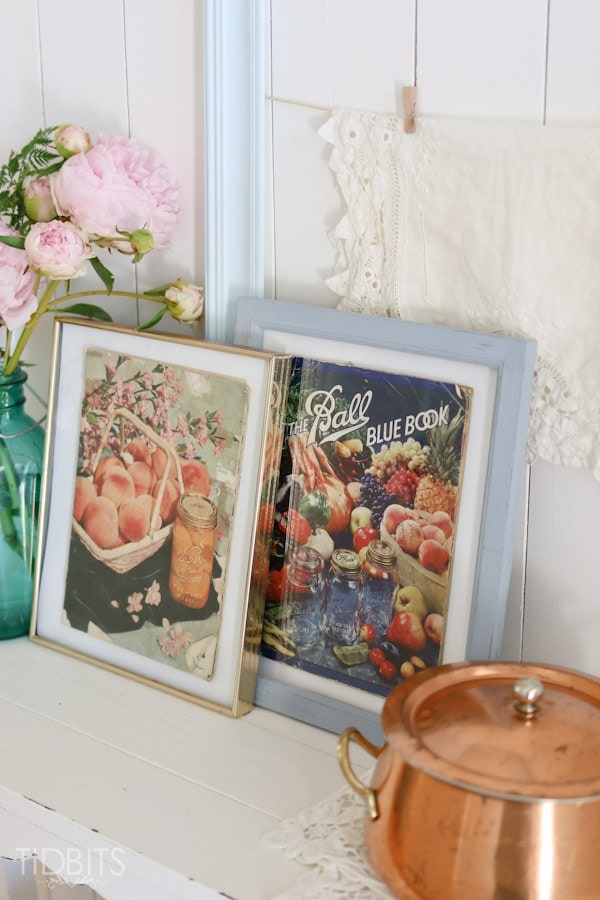 Time worn vintage canning books |3 FREE printables and a vignette
