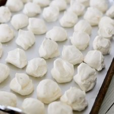 Frozen Whipped Cream Dollops. Perfect to toss into your favorite oatmeal, hot drinks, or top your favorite treats. Creamy and yummy convenience.