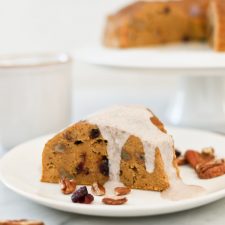 Pumpkin breakfast cake with a cinnamon maple drizzle - made in the pressure cooker.