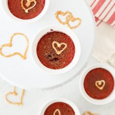 Red Velvet Creme Brulee, made in the electric pressure cooker.