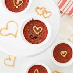 Red Velvet Creme Brulee, made in the electric pressure cooker.