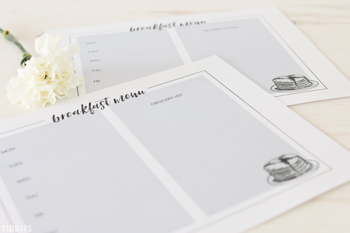 Breakfast Menu Planning Printables and Tips - The Keeper of the Home