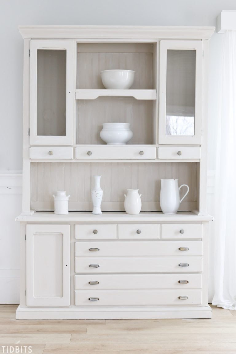 Painted Hutch Makeover with Chalk Paint and Milk Paint, by TIDBITS.