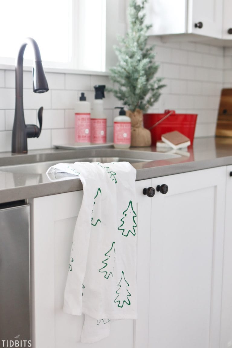 Cookie Cutter Stamped Christmas Tea Towels