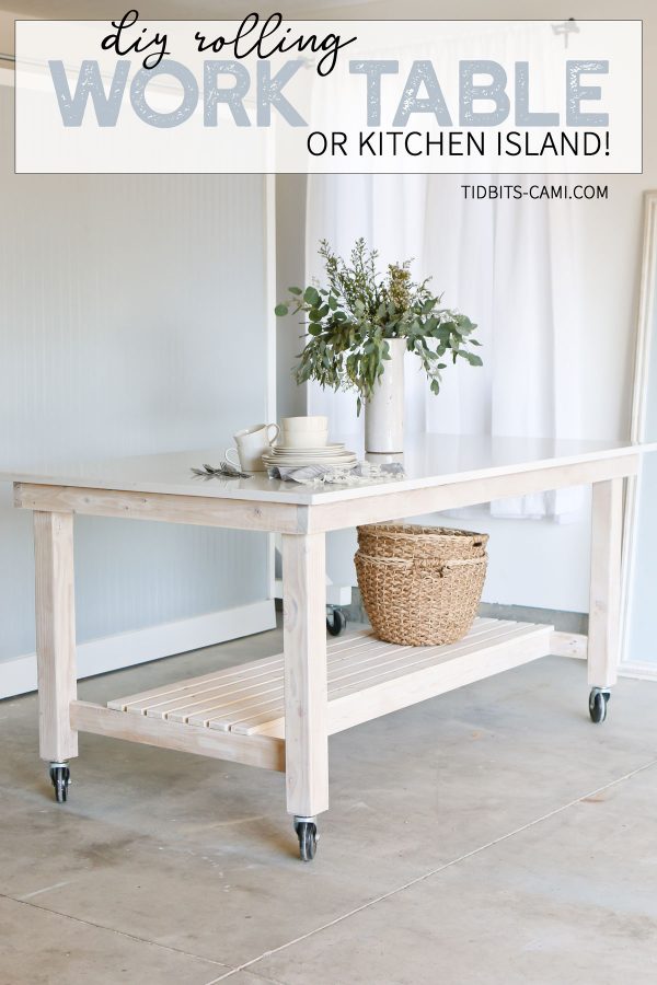 Quartz Countertop DIY rolling work table or kitchen island