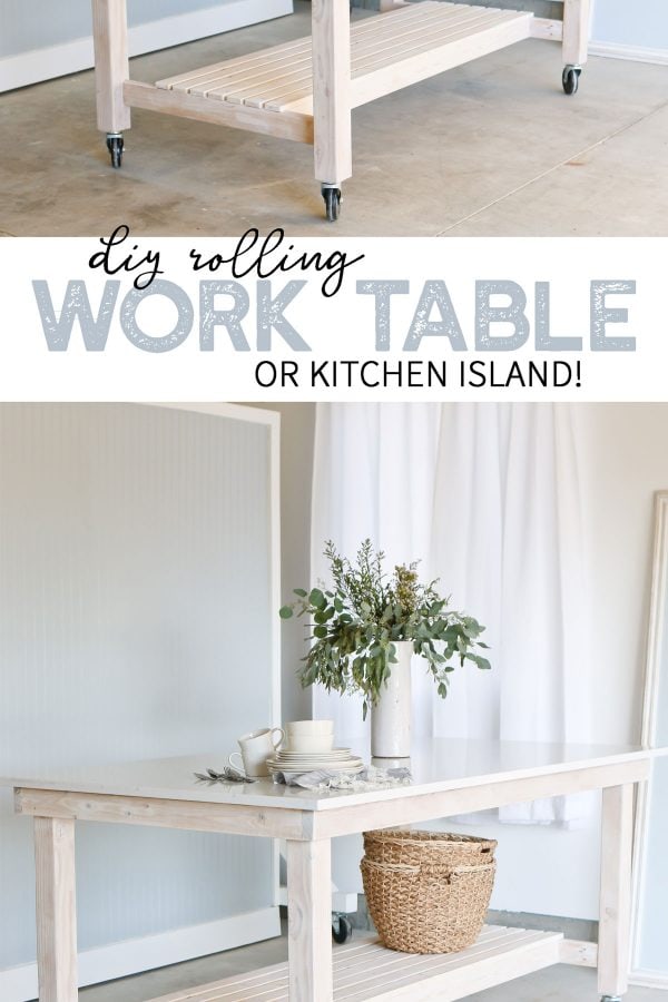 Quartz Countertop DIY rolling work table or kitchen island