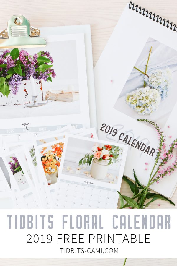 Free TIDBITS floral calendar