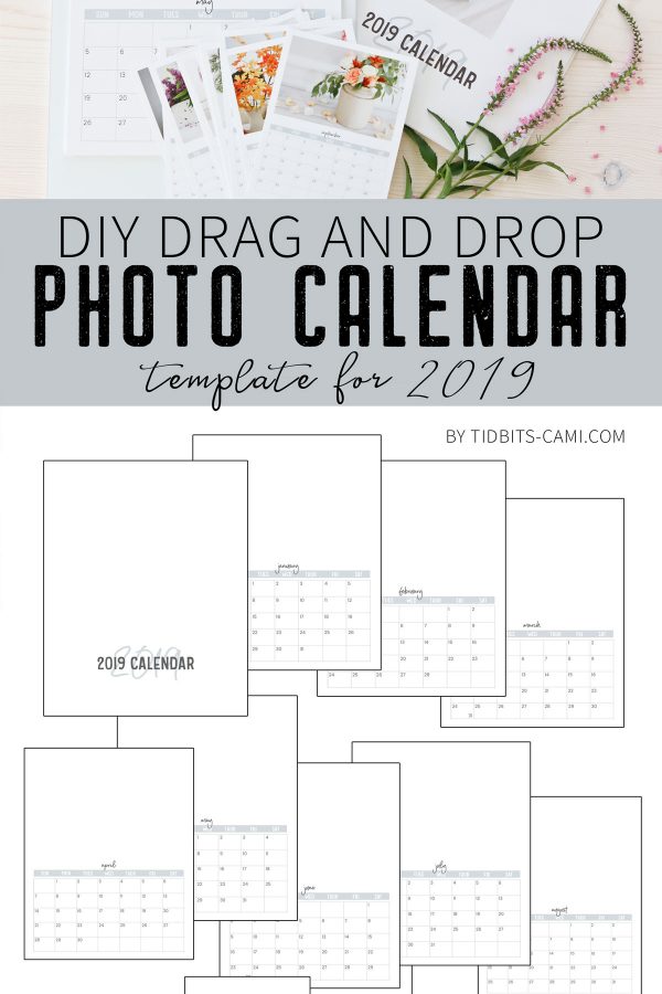 Drag and drop photo calendar template