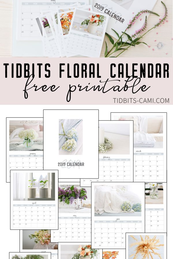 FREE floral calendar printable