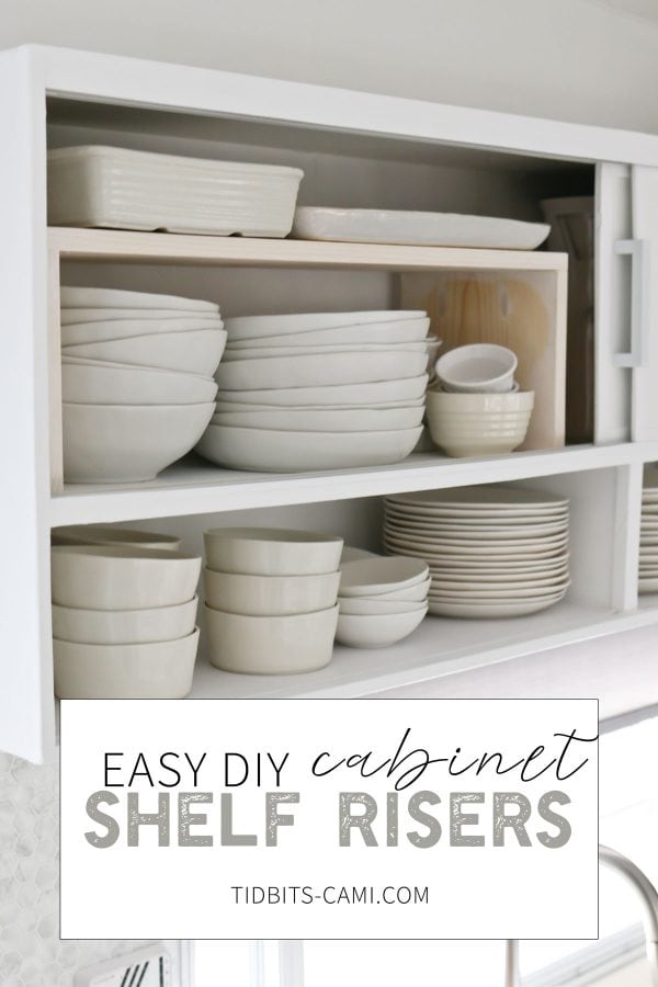 DIY cabinet shelf risers, building plans.