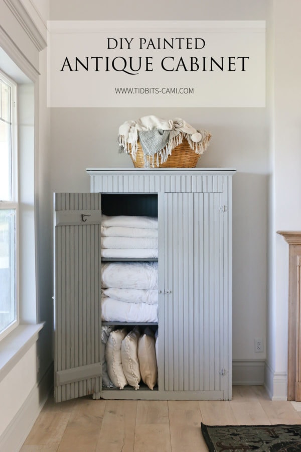 DIY Painted Antique Cabinet Makeover
