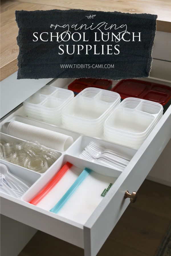ideas for organizing school lunch supplies