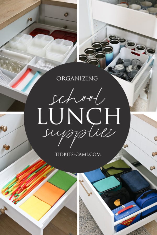 ideas for organizing school lunch supplies