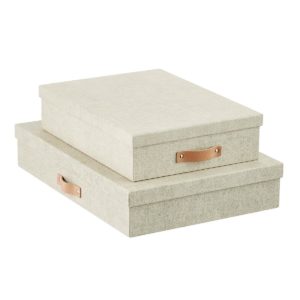 Linen storage boxes