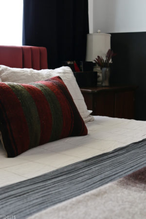 red accent pillow