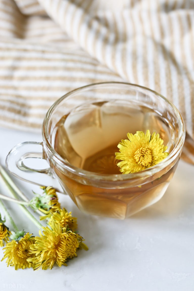 A cup of dandelion root tea
