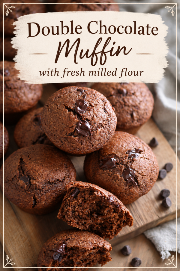A collection of fresh milled flour chocolate muffins